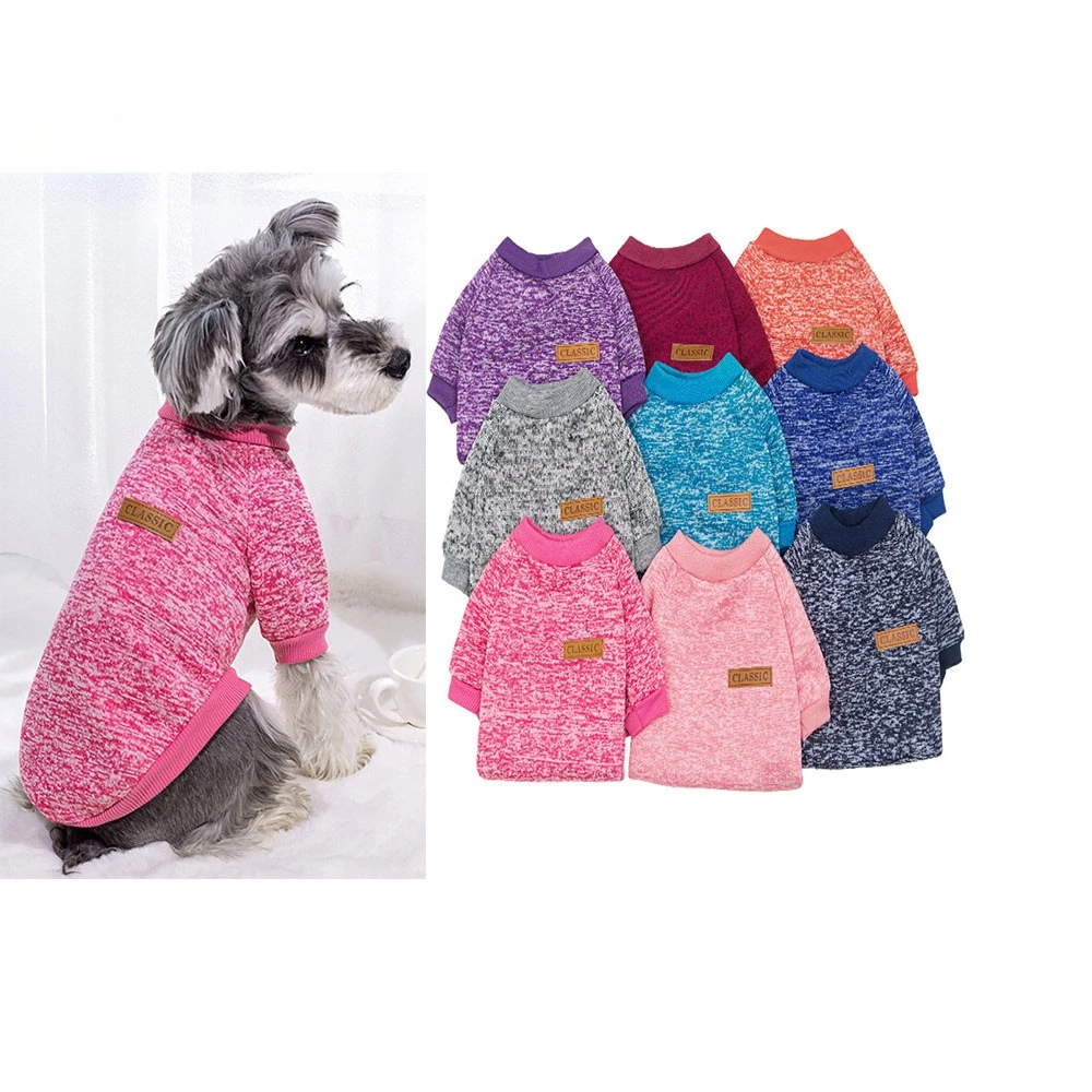 Lindo suéter de punto para perros chaqueta cálida de invierno ropa para gatos jersey de cuello redondo suéter para mascotas para perros pequeños medianos Teddy,