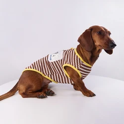 Camiseta de rayas para perros Dachshund - verano algodón suave