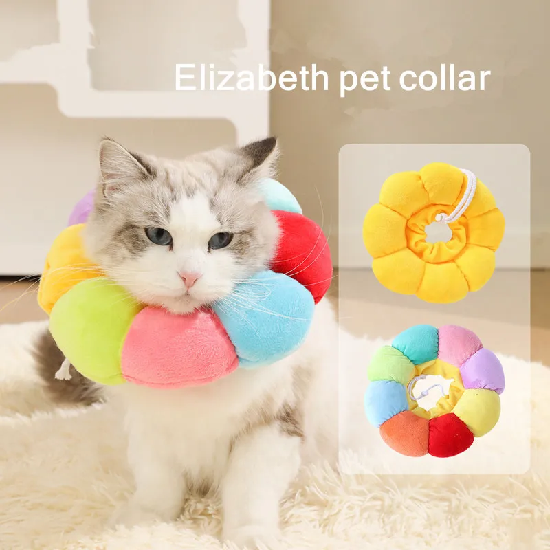 Collar isabelino bonito para gato, Collar de recuperación de cono para perro y mascota, accesorios para cirugía de lamer antimordida, collares para mascotas - imagen 2