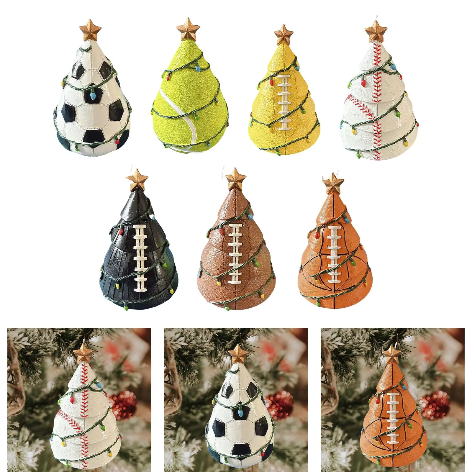 Bola divertida decoración de árbol de Navidad regalo versátil decoración de mesa ligera estatuilla adorno de árbol de Navidad para Festival - imagen 4