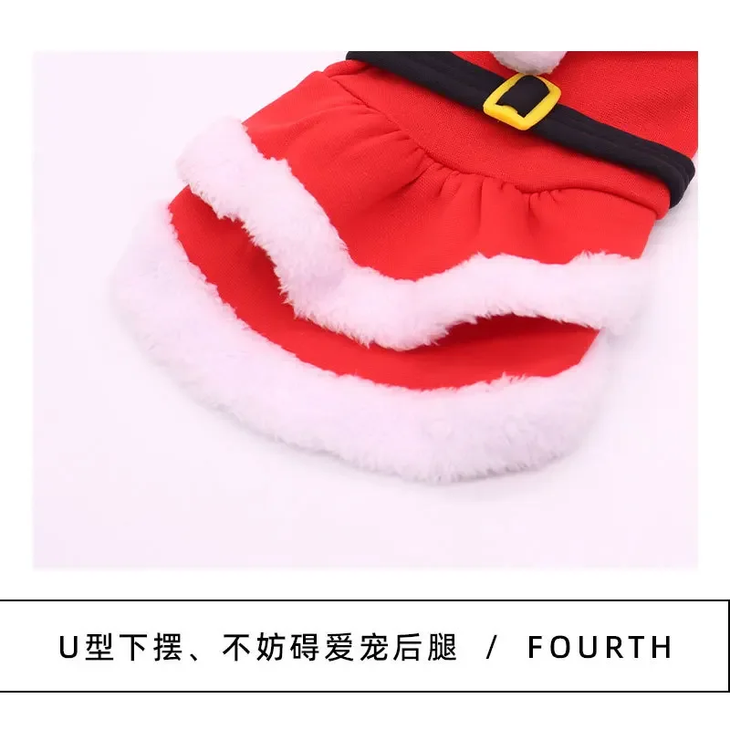 Ropa para mascotas, ropa para el día de Navidad, falda para perros pequeños, falda con capucha de algodón para gatos de invierno - imagen 2