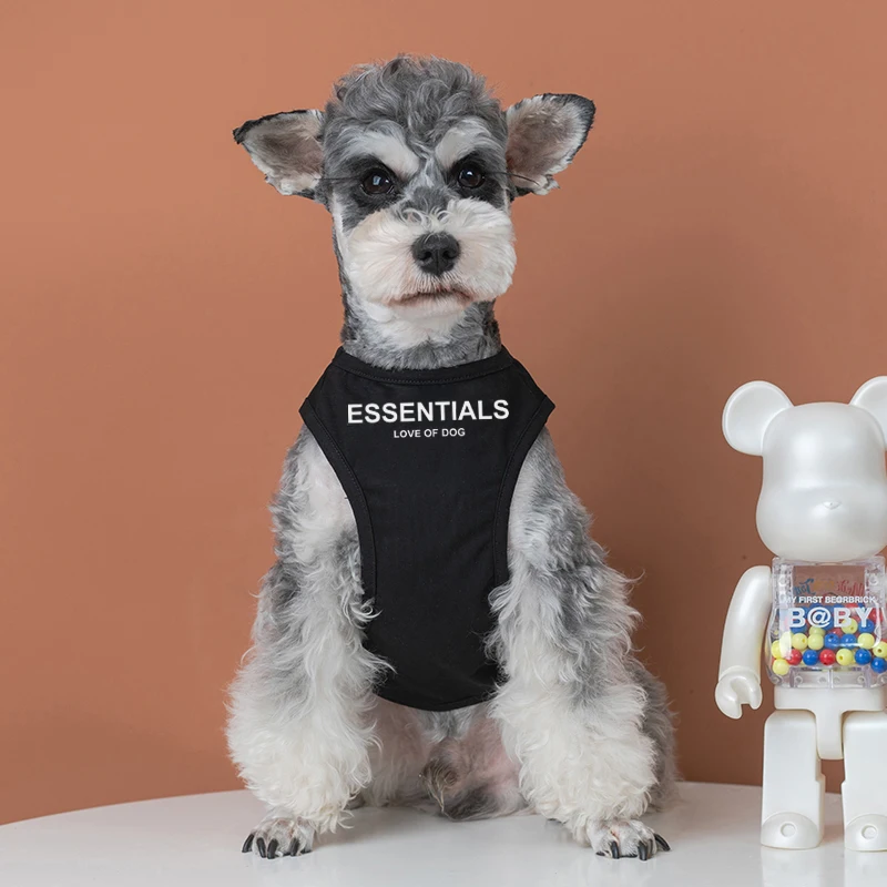 Mode Shirt Frühling Sommer Weste für Schnauzer Balck ärmelloses T-Shirt Yorkshire Teddy Outfit für kleine Medienhunde