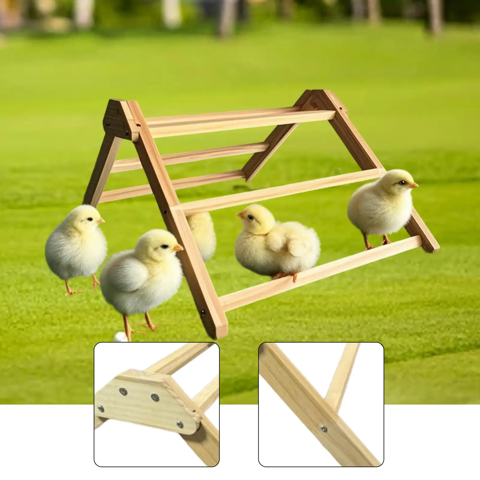 Chicken Roosting Perch Anti Slip Wooden Roosting Stand for Chicks Hen Birds