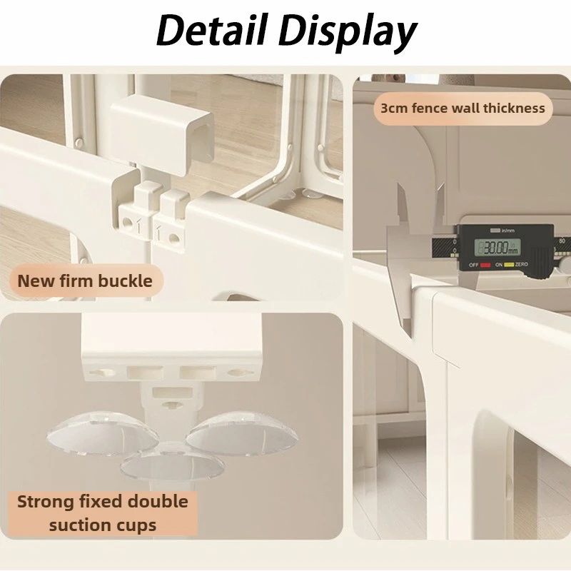 Parque infantil interior, jaula para valla para perros con puerta, vallas grandes portátiles para perros, Panel transparente acrílico, vallas para mascotas, suministros para cachorros del hogar - imagen 5