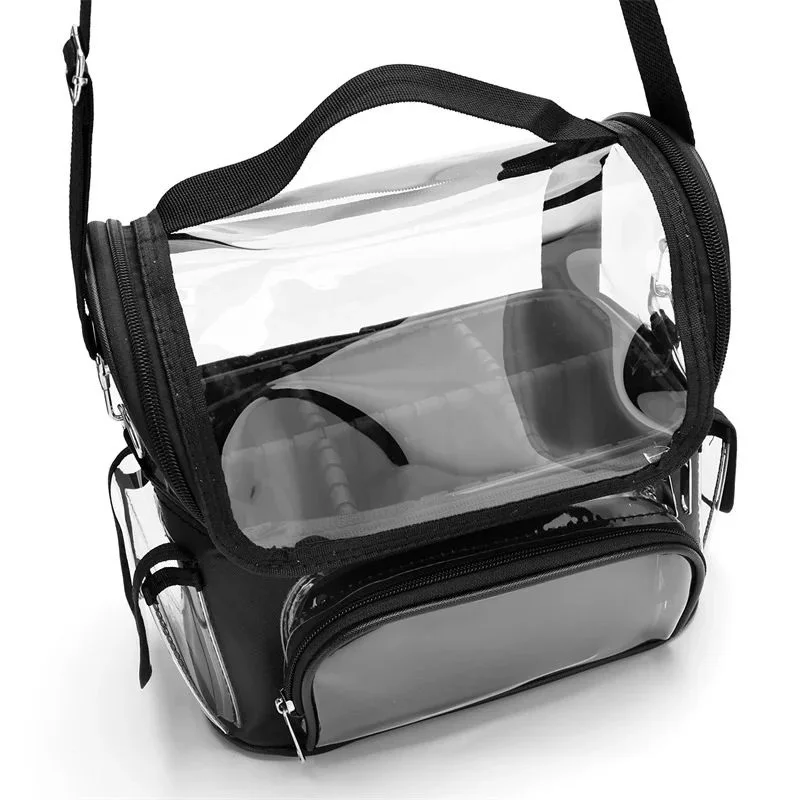 Bolsa de herramientas de maquillaje cosmético, soporte para brochas de maquillaje de gran capacidad, bolsa de artista de maquillaje de viaje, organizador de cosméticos impermeable con divisor - imagen 4