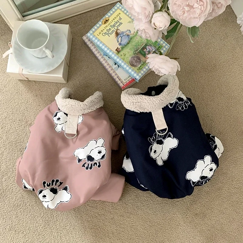 Abrigo plumon calido de peluche para perros pequenos, Pomerania - imagen 2