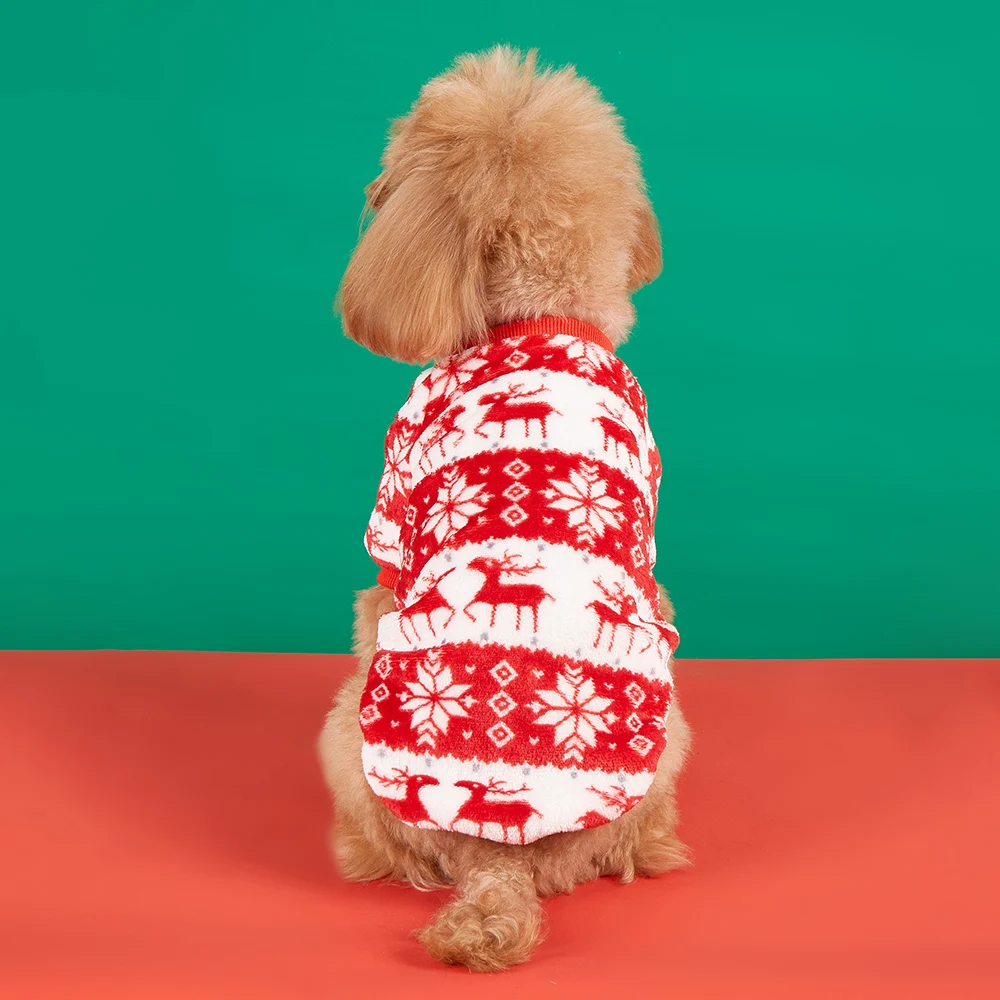 Ropa de otoño e invierno para perros pequeños, gatos, Chihuahua, Schnauzer, cachorro, suéter cálido de estilo étnico de felpa, jerséis para mascotas, trajes - imagen 4