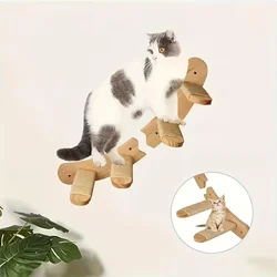 Árbol para gatos, marco de escalada para mascotas, nido para gatos montado en la pared, poste rascador para gatos de Sisal, plataforma para saltar de nubes, madera ecológica