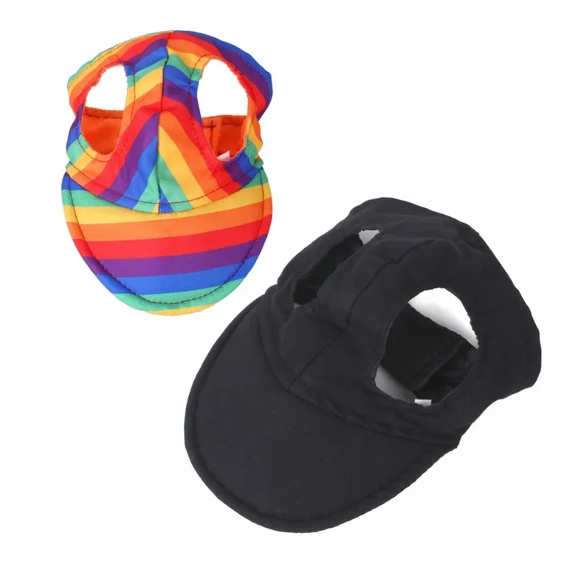 Visera de Sol para mascotas pequeñas, gorra de béisbol con estampado de flores para perros, accesorios para exteriores, sombrero para el sol, suministros para mascotas, color sólido, Verano - imagen 3