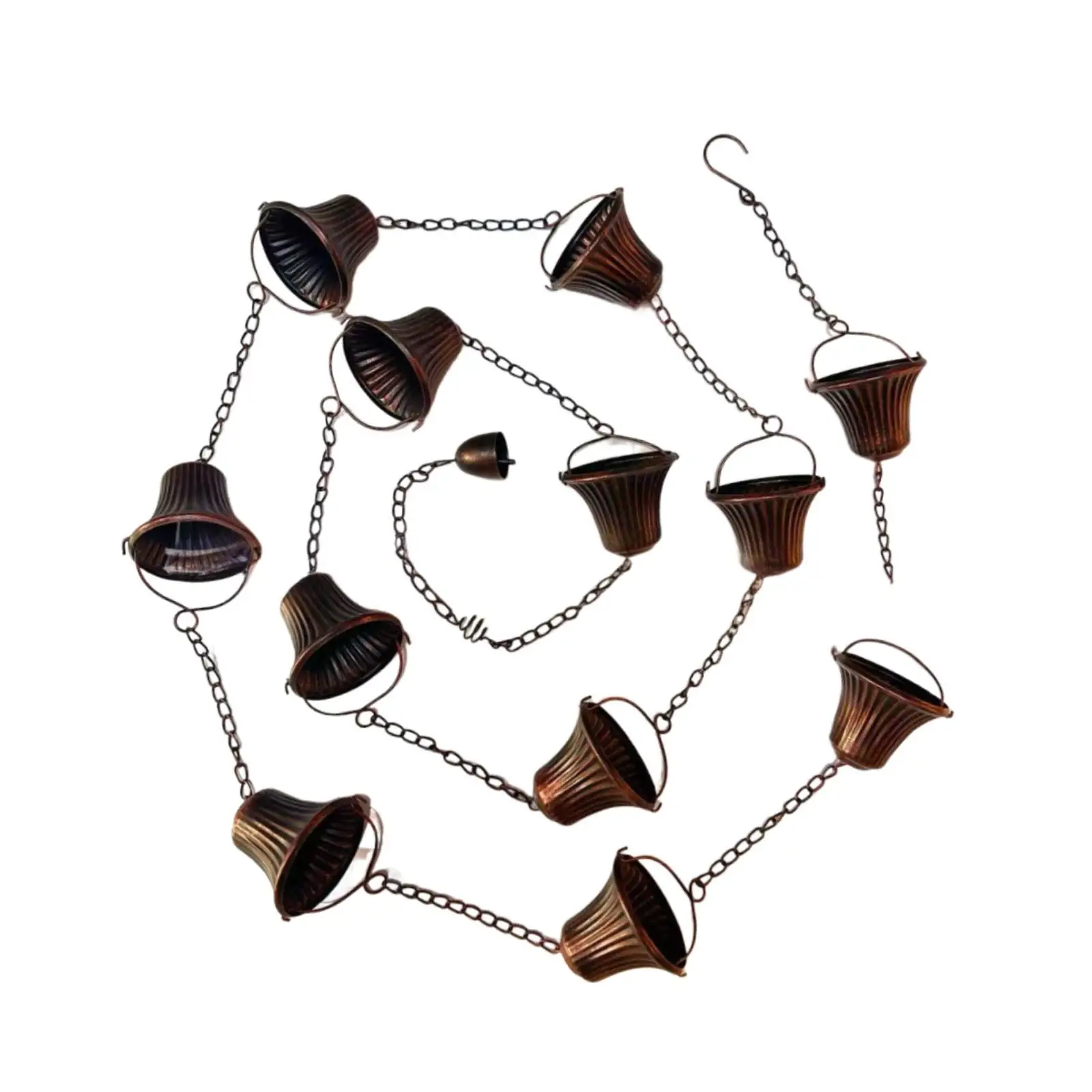 Rain Chains for Gutters Replacement 12.5ft for Eaves Drainage for Outside Downspouts Decorative Rain Catcher for Roofs Yard Rain Chains for Gutters Replacement 12.5ft for Eaves Drainage for Outside Downspouts Decorative Rain Catcher for Roofs Yard