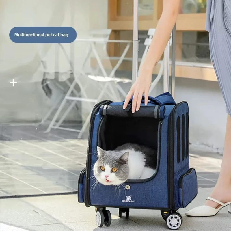 Cubierta de carrito para mascotas a la moda, caja para perros, hombros transpirables, mochila de viaje ligera, transportador de gatos multifuncional, cochecitos para mascotas