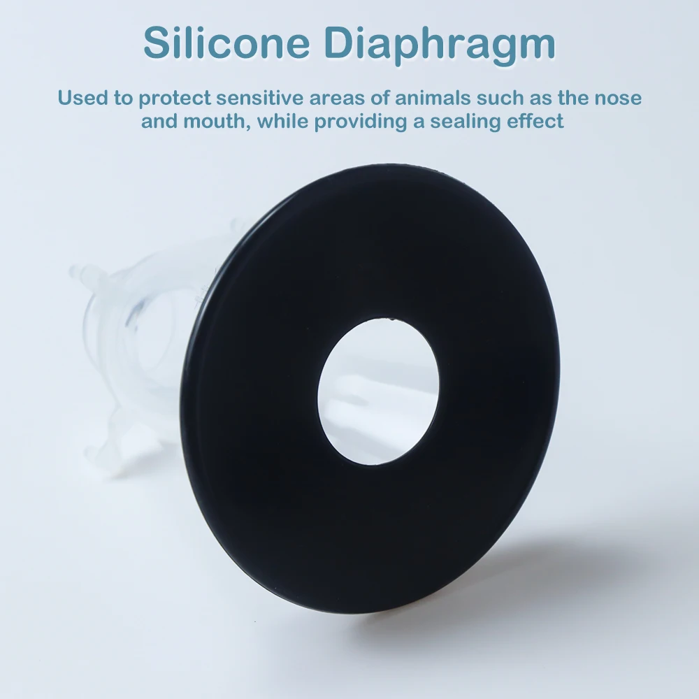 Máscara de anestesia para animales, cúpula transparente de PVC de grado médico con anillo de fijación de película protectora de silicona para equipos veterinarios para mascotas - imagen 5