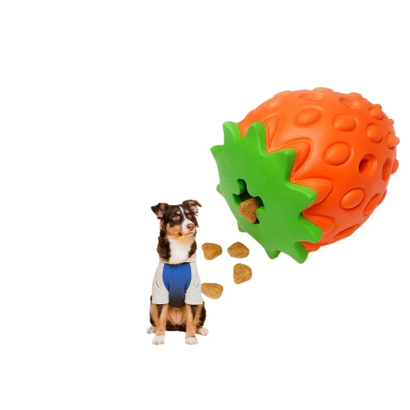 Juguete dispensador de comida dental para perros – Goma fresa - imagen 2