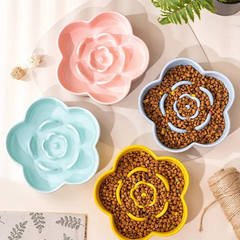 Cuenco de cerámica para perros de comedero lento para raza pequeña, cuenco de comida para perros de alimentación lenta de 6,7 pulgadas, alimentador lento antideslizante para perros - imagen 3