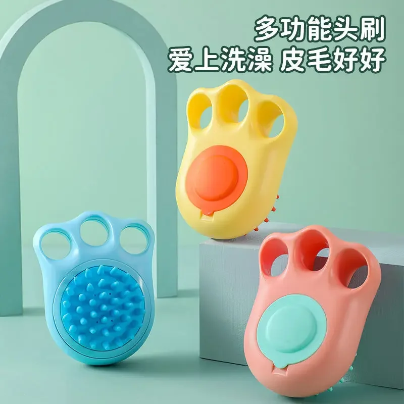 Cepillo de baño para gatos, cepillo de masaje con garra para el cuidado de mascotas, cepillo multifuncional suave de gel de sílice, peines de limpieza para gatos, suministros para gatos - imagen 2