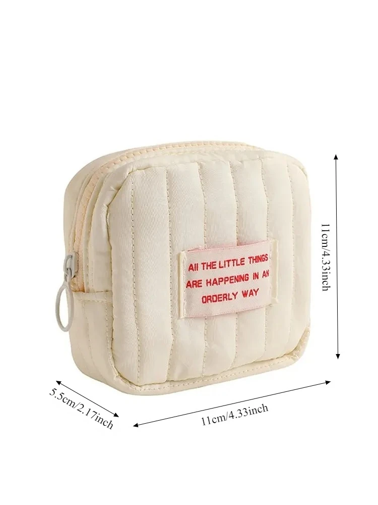 Bolsa de maquillaje pequeña cuadrada, auriculares pequeños para estudiantes, billetera cero, bolsas de almacenamiento portátiles para lápiz labial para niña - imagen 5