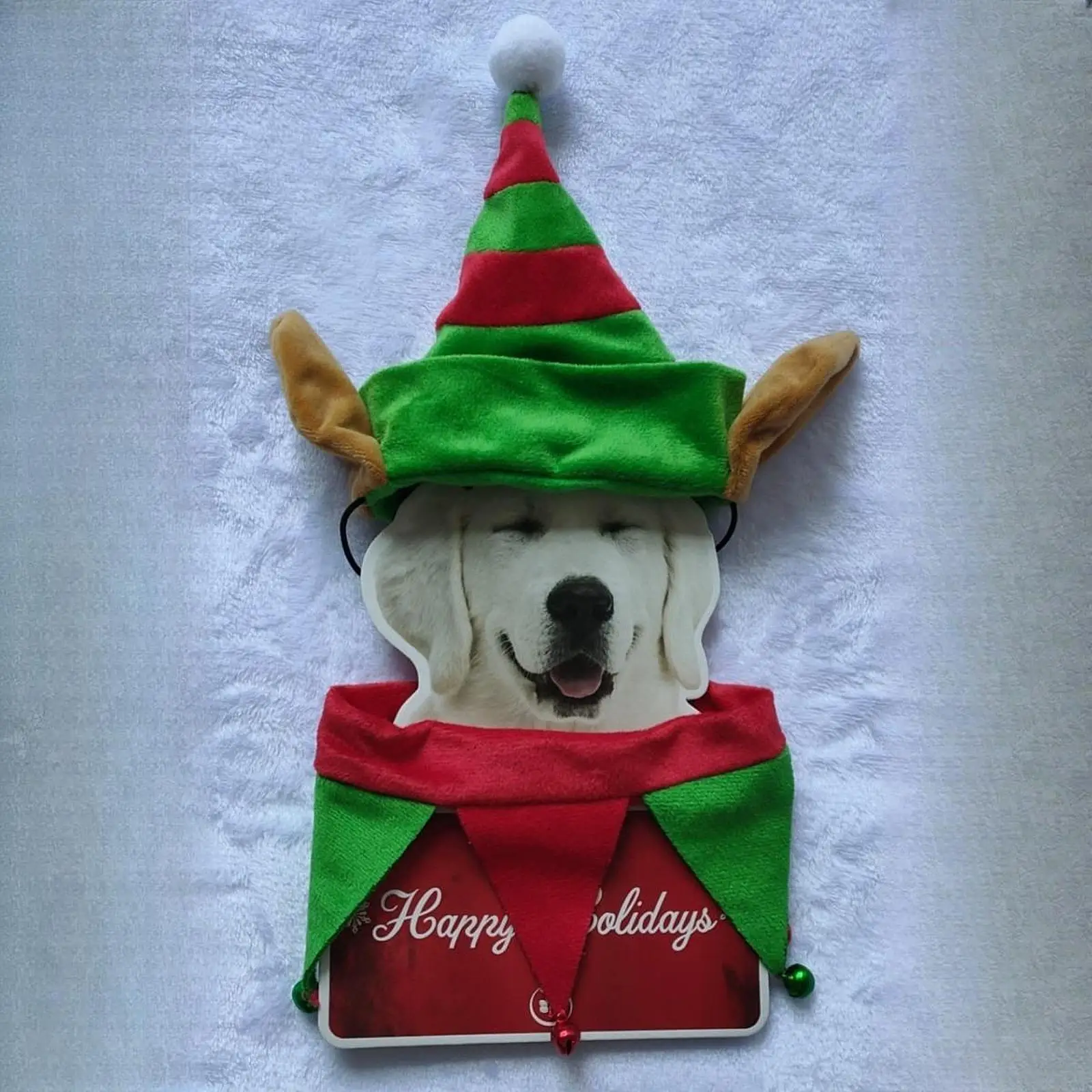 Christmas Dog Bandanas Dog Christmas Hat and Matching Outfit Plush Pet Scarf