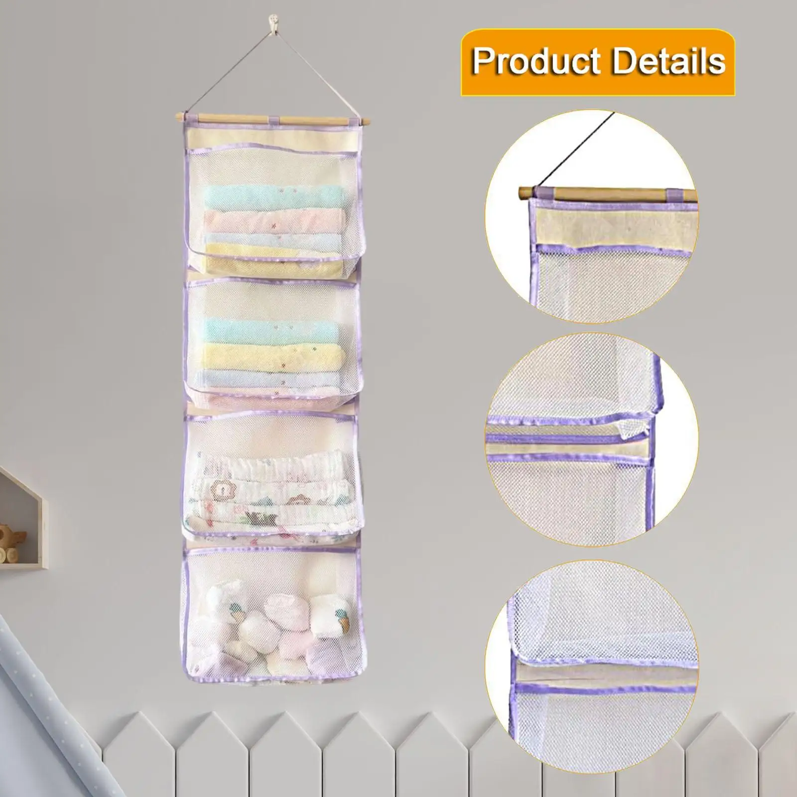 over Door Organizer,Stuffed Animal Storage,Clear Window,Hanging Storage Net, Toy