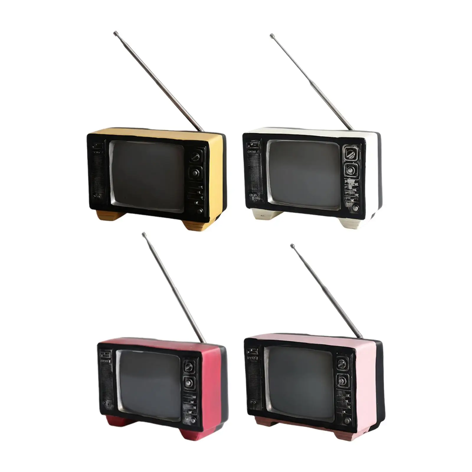 Retro Radio Shape Resin Sculpture Creative Vintage Room Decoration Tabletop Collectible for Bedroom Cabinet Shelf