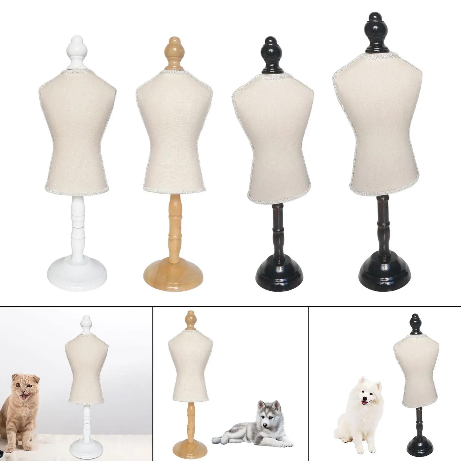 Dog Dress Form Mannequin Dog Clothes Display Stand Wooden Pet Dress Display Mini