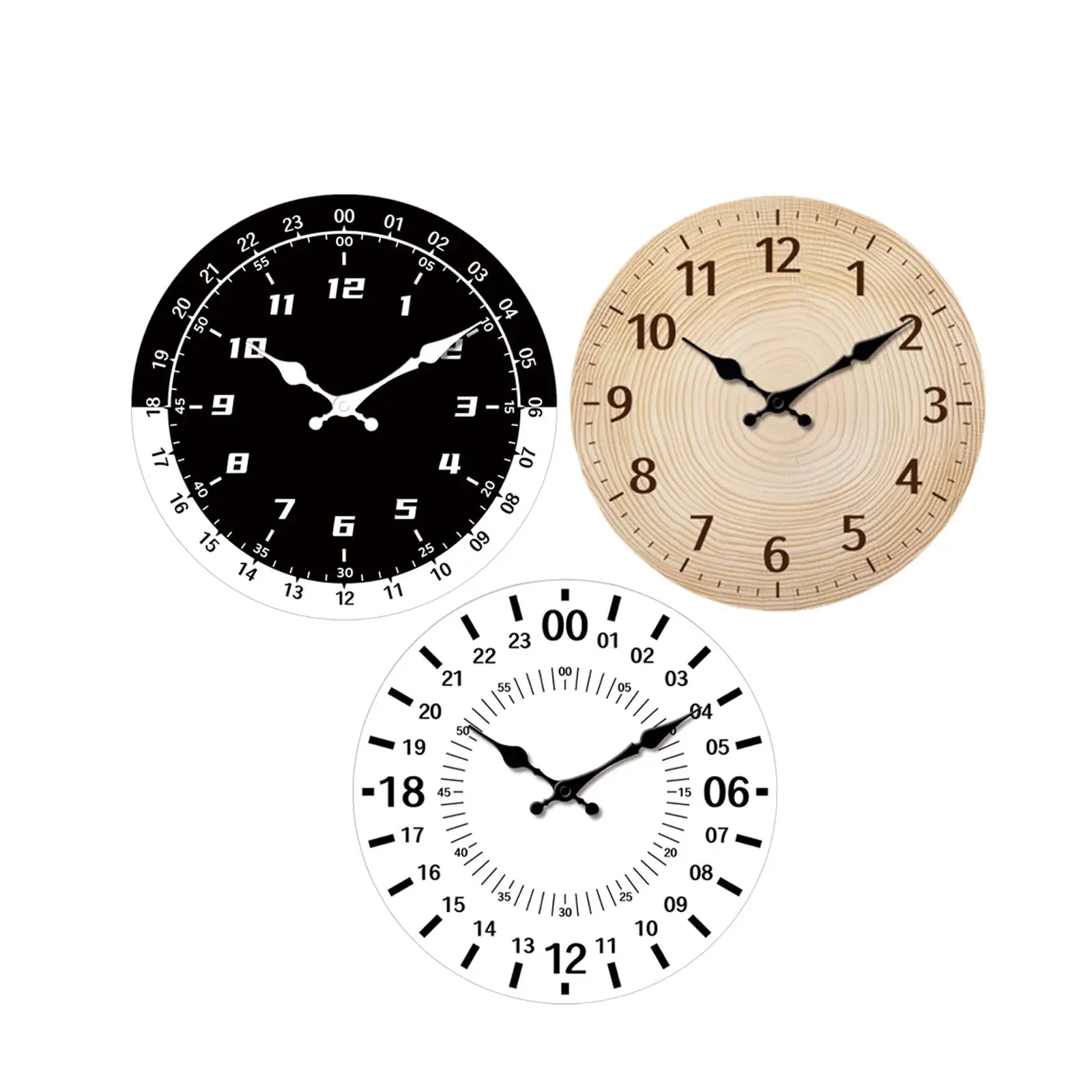 Reloj de pared elegante y silencioso para decoración del hogar, punteros de esfera para habitación de niños, arte de pared para entrada, cocina, sala de estar interior - imagen 3