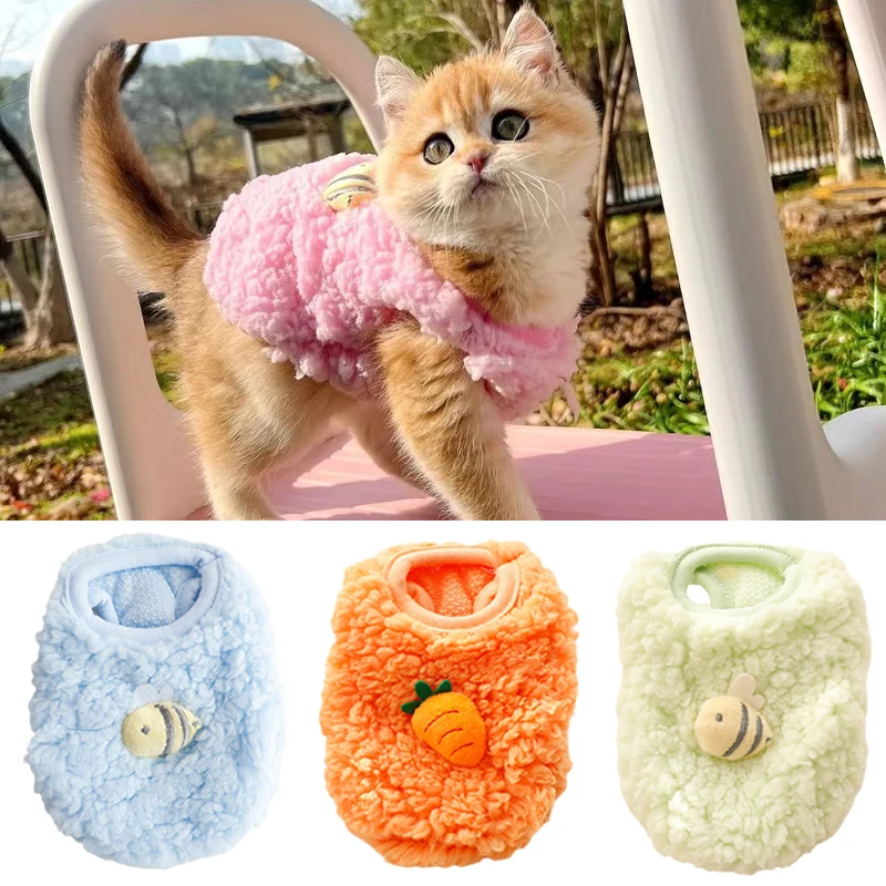 Ropa de terciopelo para gatos y gatitos recién nacidos, suéter cálido de invierno para mascotas pequeñas, jerséis de conejitos, ropa, taza de té, caniche XXXS