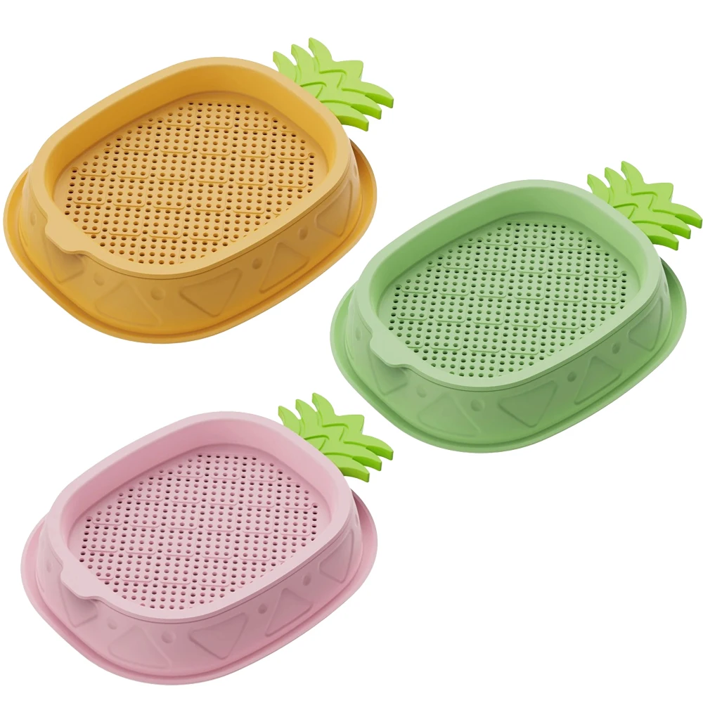 Macetero hidropónico de hierba para gatos, bandeja para macetero de hierba para gatos, diseño de piña, bandeja para germinación de plantas, maceta para cultivo de hierba de trigo, vivero para gatos - imagen 5