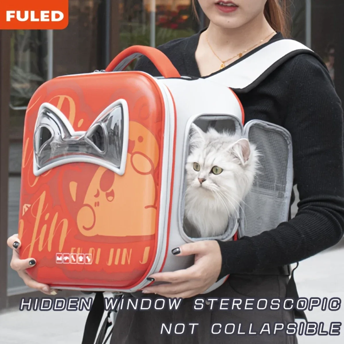 Mochila para mascotas de gran espacio para perros y gatos, diseño transpirable, perro pequeño de hasta 15 libras o gato de hasta 8 libras, comodidad de viaje