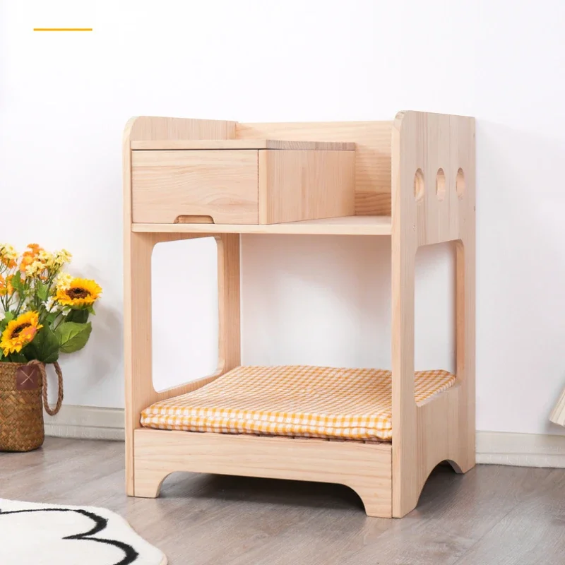 Cama de madera desmontable y lavable para mascotas, mesita de noche, universal para todas las estaciones en verano, productos de muebles, moderna - imagen 4