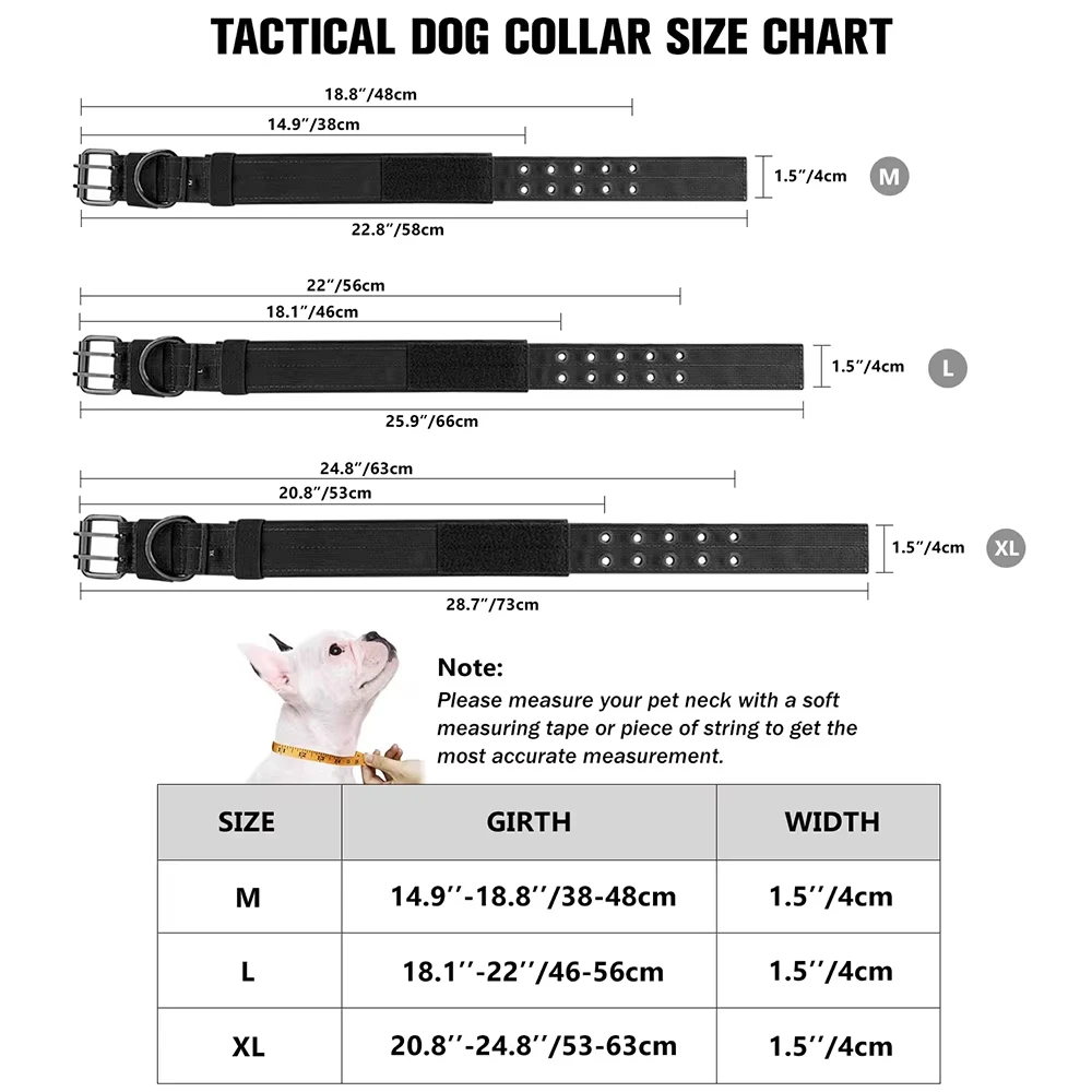 Collar y correa tácticos para perros con mango, collares militares ajustables con hebilla de Metal resistente, entrenamiento de nailon suave para perros - imagen 5