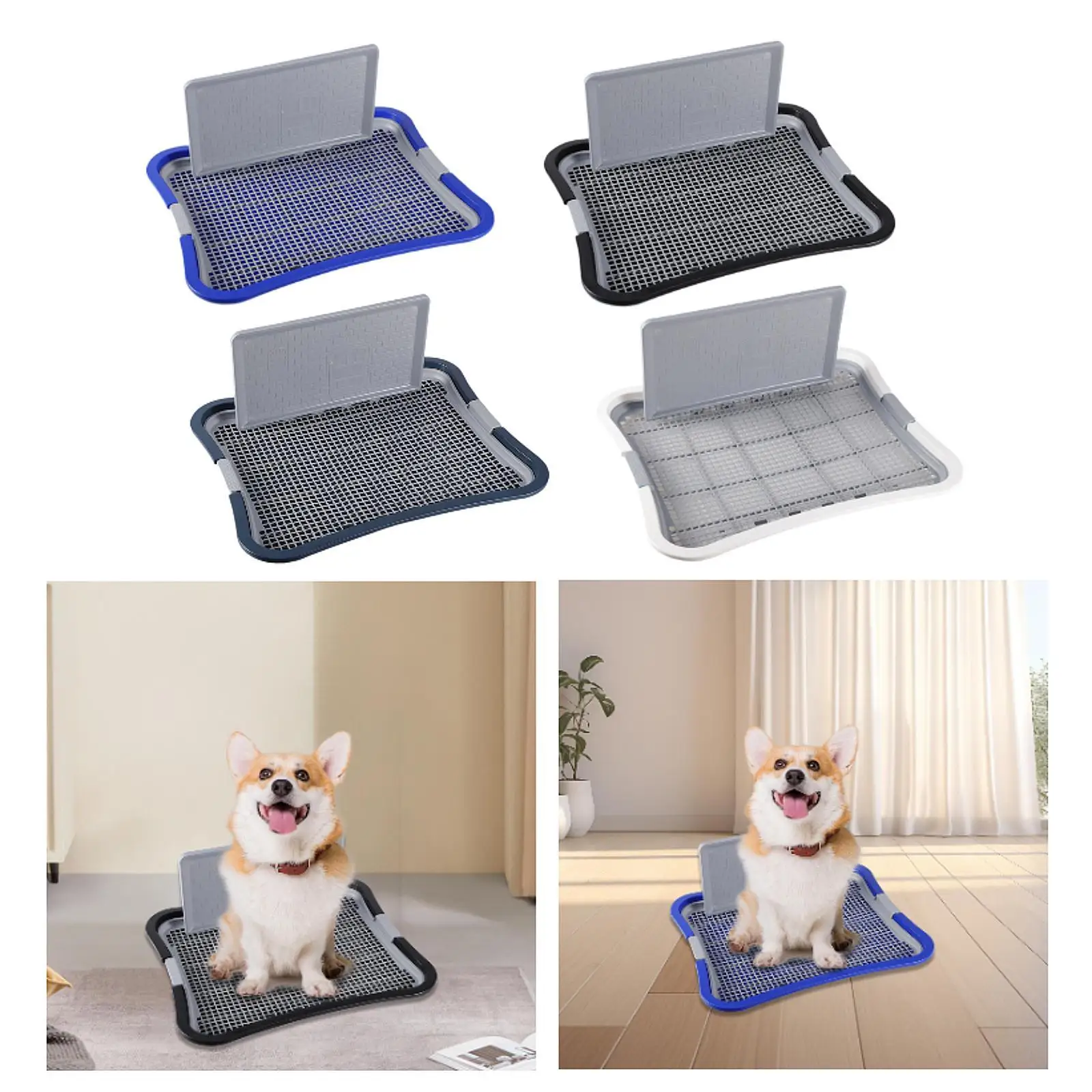 Dog Toilet, Urinal Puppy Pee Pad with Wall, Potty Train, Pet Training Toilet Tray for Dogs, Cats, Hamster