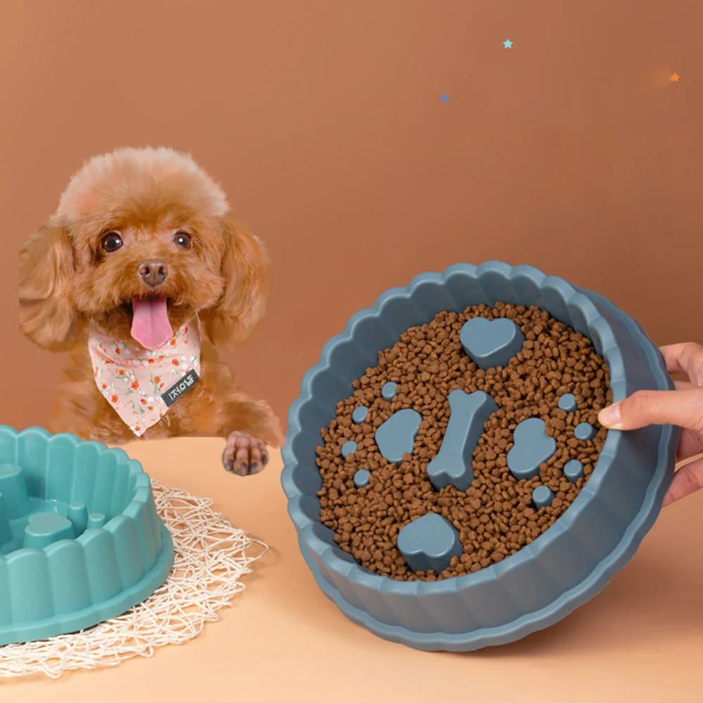 Cuenco para perros con alimentación lenta antiasfixia: cuenco de comida antiderrames para perros pequeños/medianos/grandes, también para gatos, plato de alimentación duradero para mascotas, - imagen 4