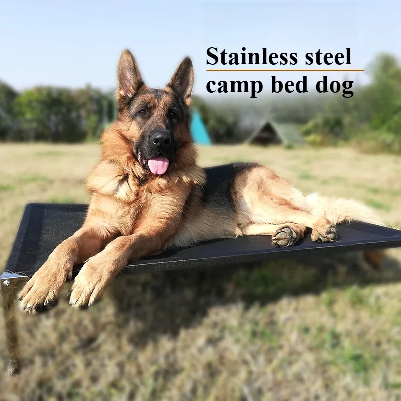 Cama de campamento para perros, perrera para interiores y exteriores, productos para mascotas, suministros para las cuatro estaciones, cama para perros de acero inoxidable, accesorios lavables desmontables