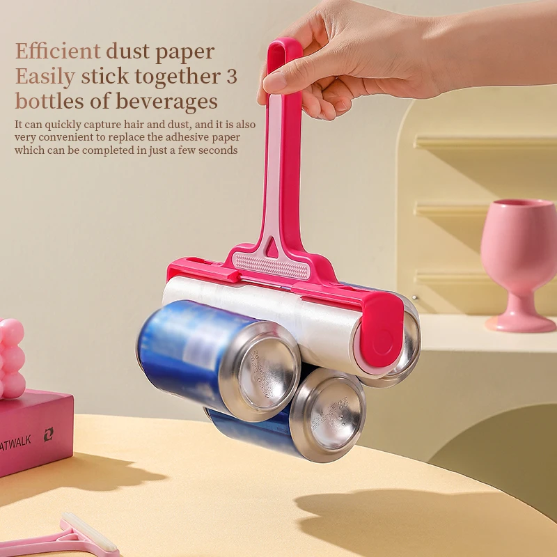 Hojas de rodillo de pelusa para quitar el pelo de mascotas, pegajoso, rasgable para alfombras/sofá/ropa, Kit eficiente de herramientas de limpieza de piel de gato/perro - imagen 4