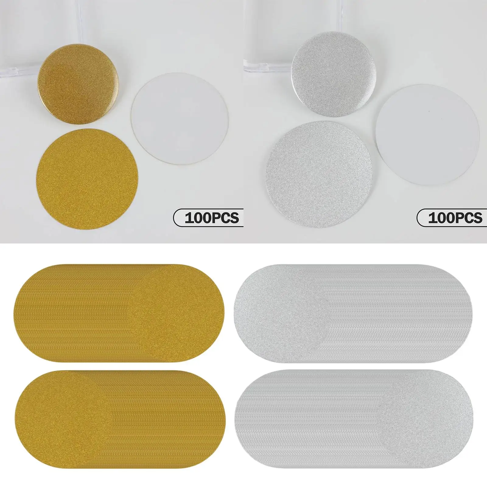 100x insignia de botón de papel en blanco, purpurina, accesorios, portátil, suministros para hacer botones, tarjeta redonda en blanco, fabricación artesanal, para cumpleaños, Navidad - imagen 3