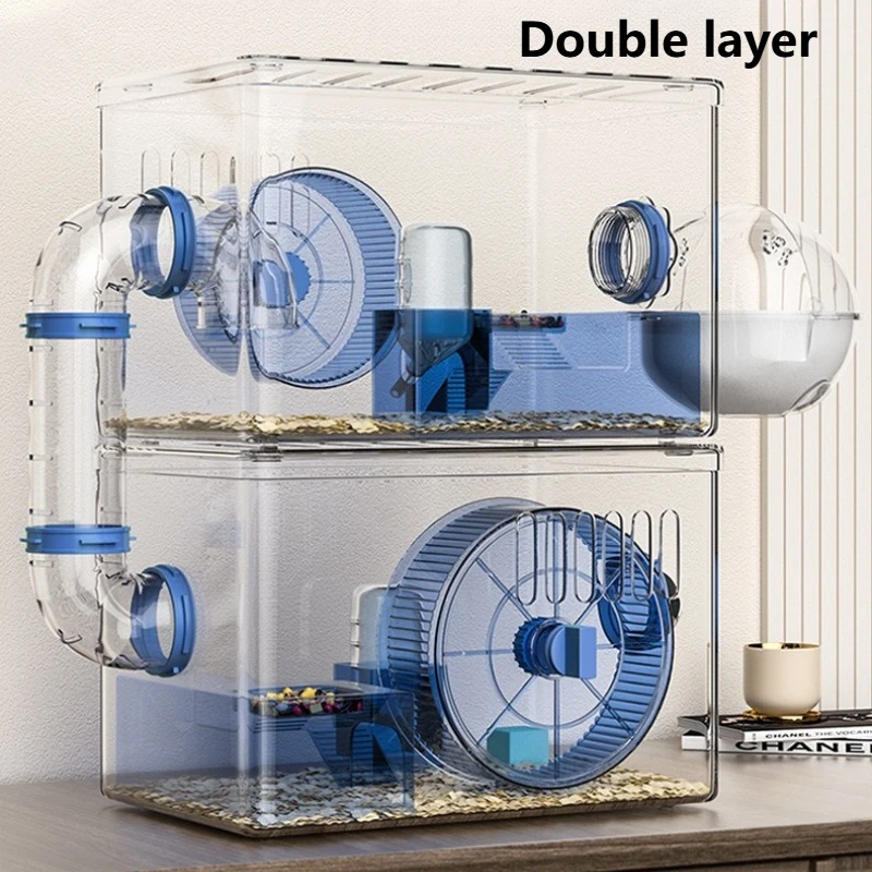 Jaula para hámster, Villa de lujo, hámster sirio, casa espacial grande para mascotas pequeñas, nido transparente acrílico, productos para mascotas, accesorios - imagen 3