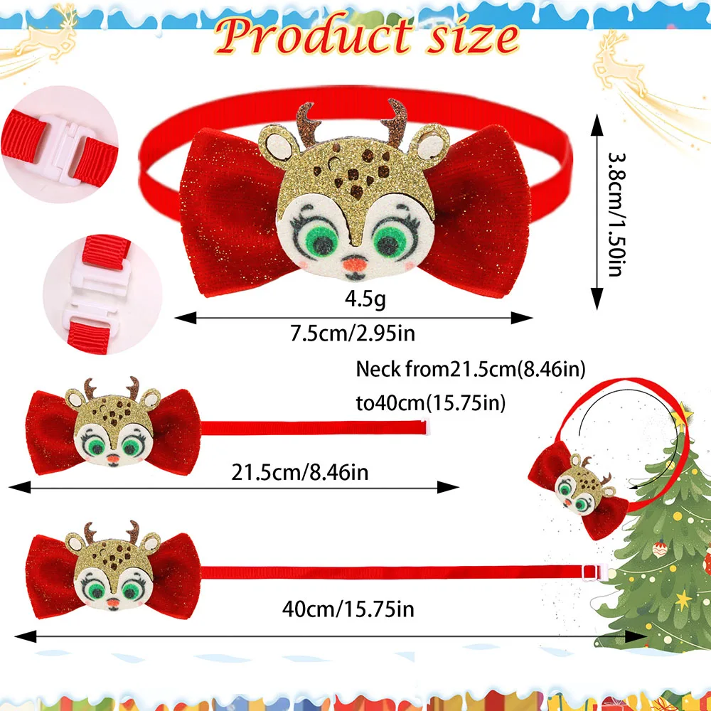 50 Uds. De pajaritas bonitas para perros para Navidad, pajarita navideña a la moda exquisita, corbatas para perros pequeños, accesorios de aseo para mascotas - imagen 3