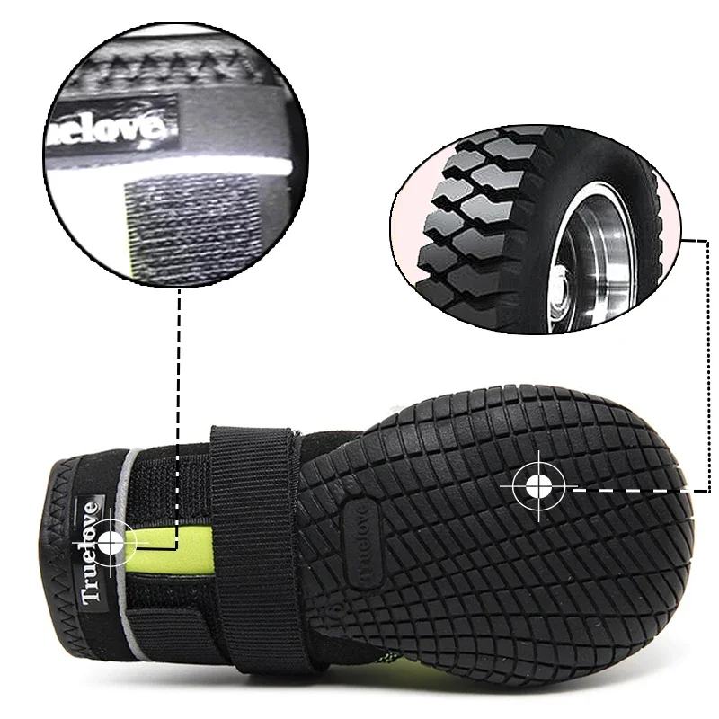 Winhyepet-zapatos para perros, botas cálidas, impermeables, antideslizantes, protectores de pies, ropa para mascotas, suela de goma, zapato de nieve para caminar y viajar - imagen 4