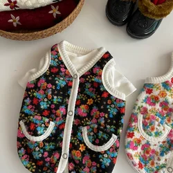 Abrigo floral de lujo para perros pequeños - chaqueta de invierno