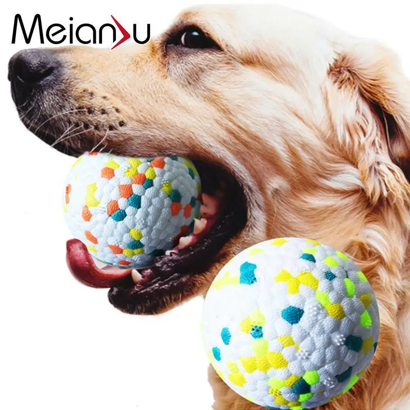 OUZEY-juguetes interactivos para perros, pelota resistente a las mordeduras, juguetes para perros, limpieza de dientes, juguete de entrenamiento para masticar para cachorros, accesorios hinchables para perros