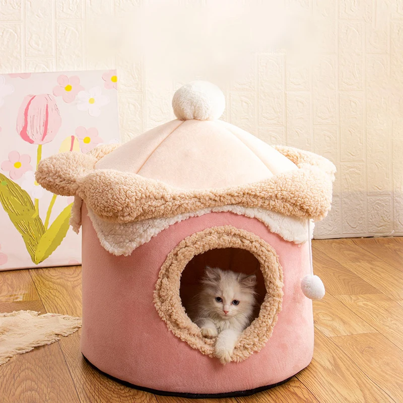 Booteely-tienda para mascotas, cama cueva para gatos, perros pequeños, helado autocalentable, tienda para gatos, cabaña cómoda para dormir - imagen 3