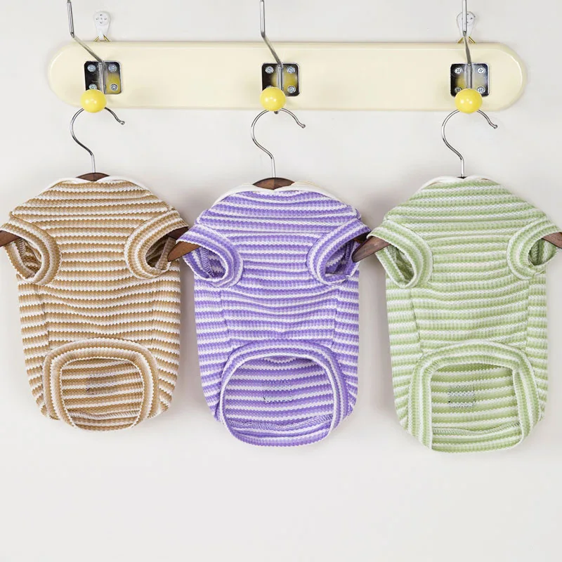 Ropa de tiras para cachorros, sudaderas con capucha para perros con solapa verde, morado y marrón, ropa para perros pequeños, sudadera de manga corta para gatitos Chiwawa - imagen 2