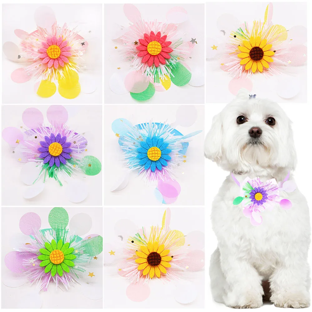 50 Uds. Pajaritas de encaje a la moda para perros, decoración para el cuidado de cachorros, pajarita para perros y gatos, Collar ajustable, accesorios para mascotas