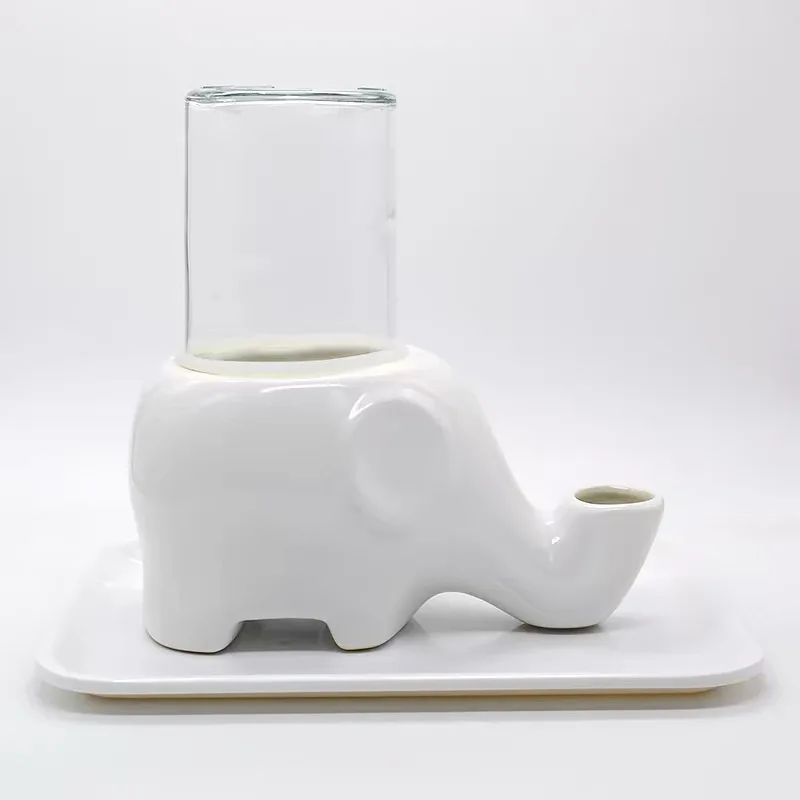 Bebedero cerámica elefante antideslizante gatos ergonómico boca pequeña - imagen 2