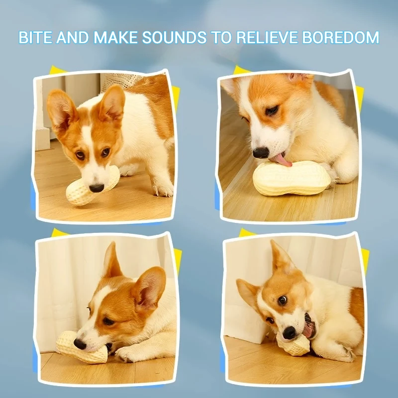 สัตว์เลี้ยงของเล่น TPR จําลองเสียงถั่วลิสงของเล่นชุดผักของเล่นสุนัขสุนัขเล่น Interactive ฟันสัตว์เลี้ยง Supplies - imagen 2