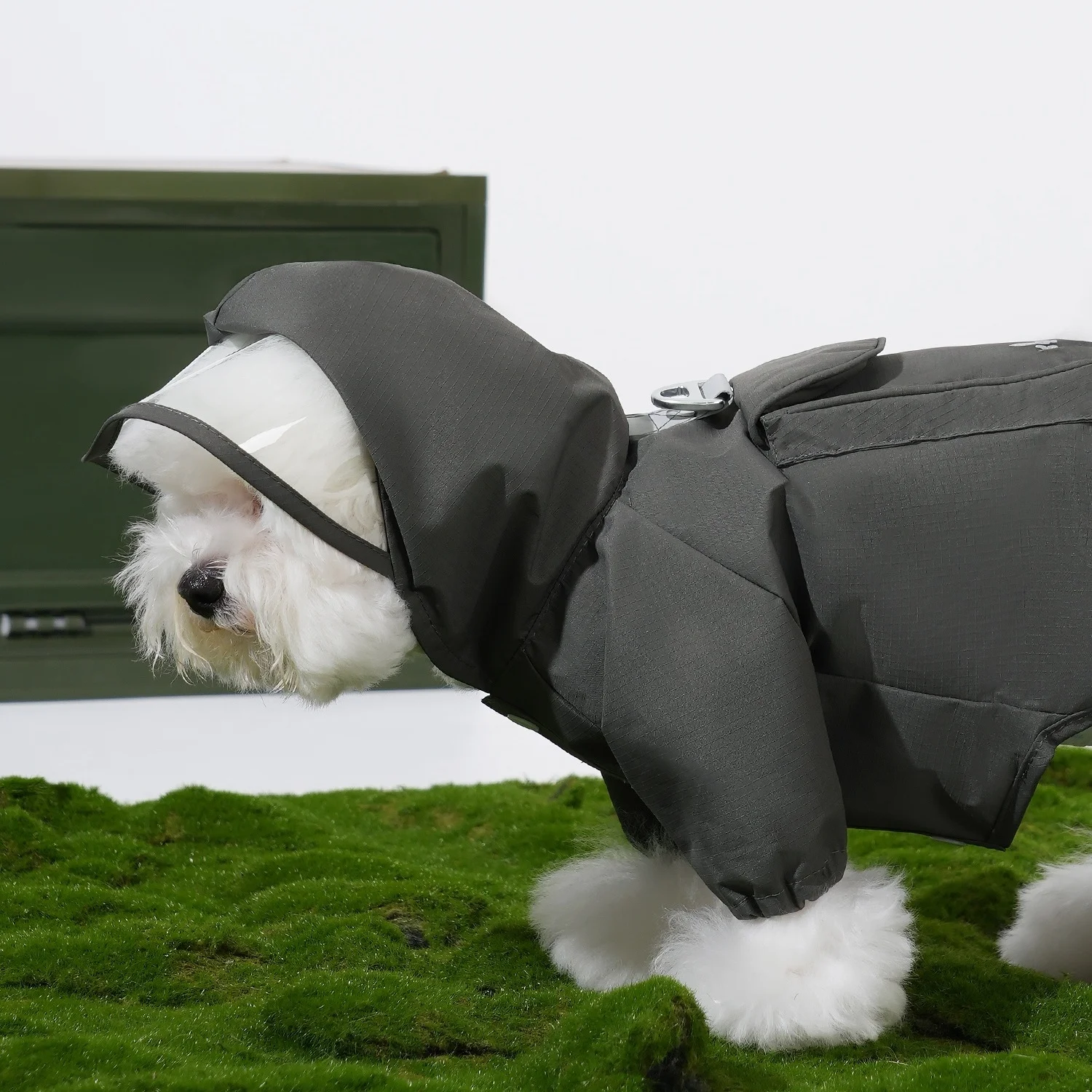 Chubasquero de verano para perros con capucha reflectante impermeable a prueba de viento de cuerpo completo para perros pequeños, Poncho de lluvia para mascotas, ropa para perros - imagen 5