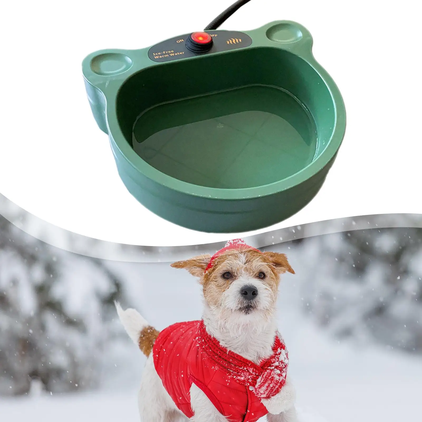 Cuenco de agua con calefacción para perros y gatos, cordón antimascarar, plato térmico multifuncional, bebedero calefactor, cuenco para perros con calefacción para pollo y ardilla - imagen 4