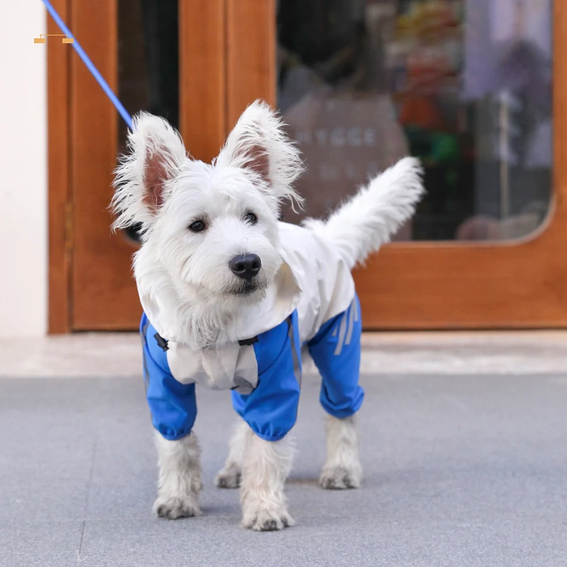 Chubasquero para perro, abrigo impermeable a prueba de viento, reflectante, Color puro, chaqueta de carga pequeña, mediana y grande, ropa ajustable - imagen 3