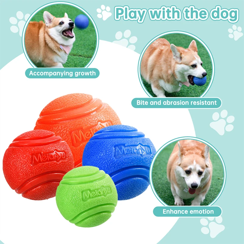 Juguete para perros, pelota de goma resistente a mordeduras, juguete para perros, cachorro, peluche, Pitbull, Color rojo, pelota sólida, S-XL, suministros para mascotas - imagen 3