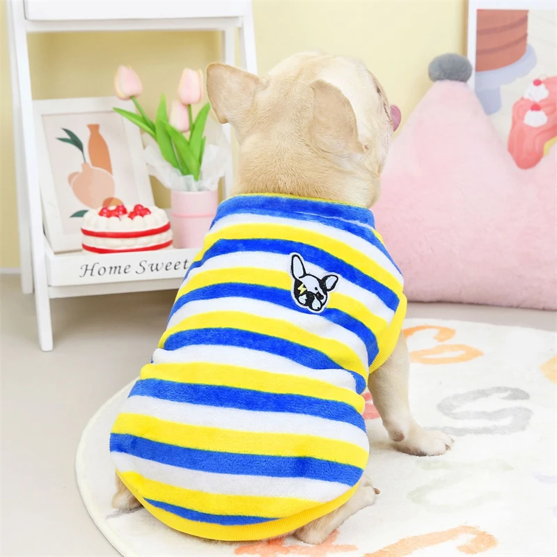 Sudadera a rayas transpirable para perros pequeños y medianos – Mono - imagen 4